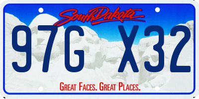SD license plate 97GX32