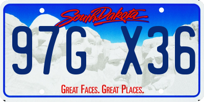 SD license plate 97GX36
