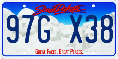 SD license plate 97GX38