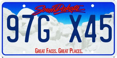 SD license plate 97GX45