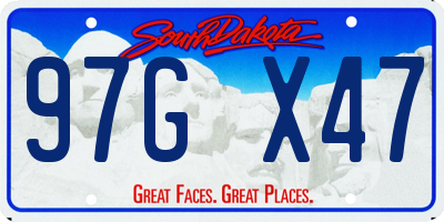 SD license plate 97GX47