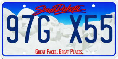SD license plate 97GX55