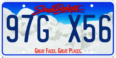 SD license plate 97GX56