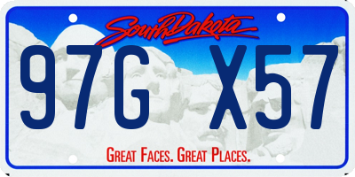SD license plate 97GX57