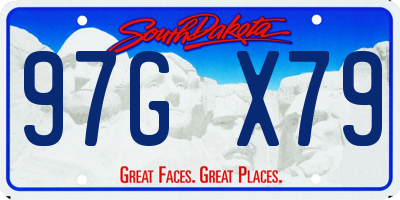 SD license plate 97GX79