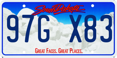 SD license plate 97GX83
