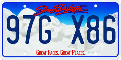 SD license plate 97GX86