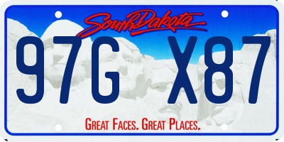 SD license plate 97GX87