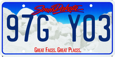SD license plate 97GY03