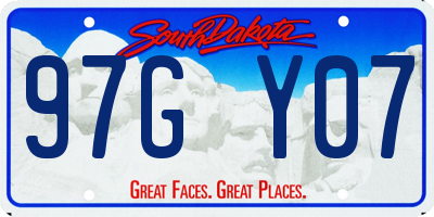 SD license plate 97GY07