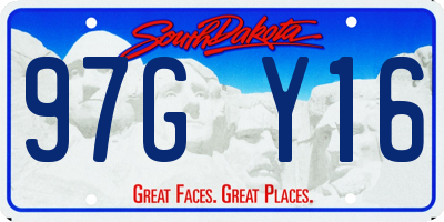 SD license plate 97GY16