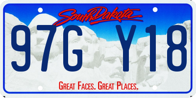SD license plate 97GY18