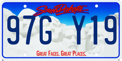 SD license plate 97GY19