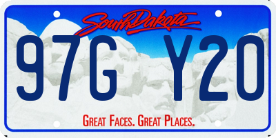 SD license plate 97GY20