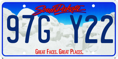 SD license plate 97GY22