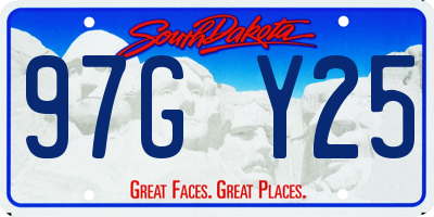 SD license plate 97GY25