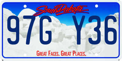 SD license plate 97GY36
