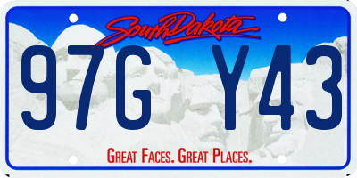 SD license plate 97GY43