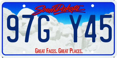 SD license plate 97GY45