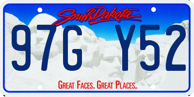 SD license plate 97GY52