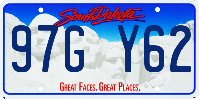 SD license plate 97GY62