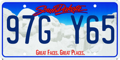 SD license plate 97GY65