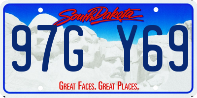 SD license plate 97GY69