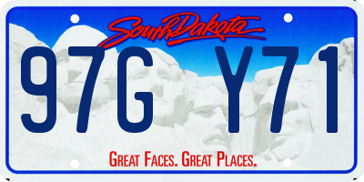 SD license plate 97GY71