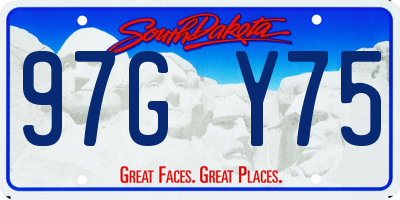 SD license plate 97GY75
