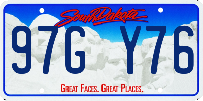 SD license plate 97GY76