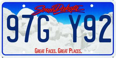 SD license plate 97GY92