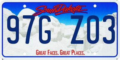 SD license plate 97GZ03
