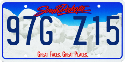 SD license plate 97GZ15