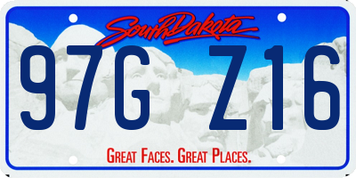 SD license plate 97GZ16