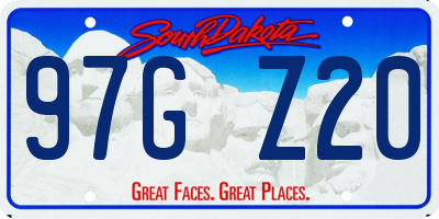 SD license plate 97GZ20