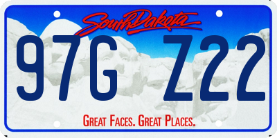SD license plate 97GZ22