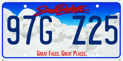 SD license plate 97GZ25