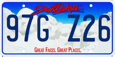 SD license plate 97GZ26