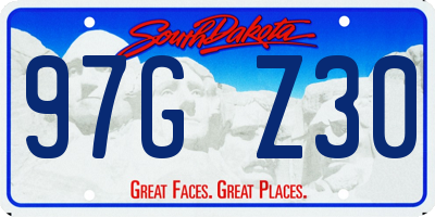 SD license plate 97GZ30
