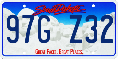 SD license plate 97GZ32