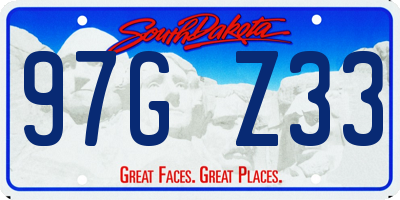 SD license plate 97GZ33
