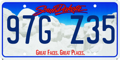 SD license plate 97GZ35