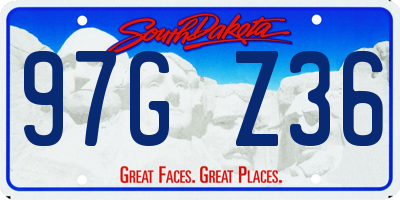 SD license plate 97GZ36