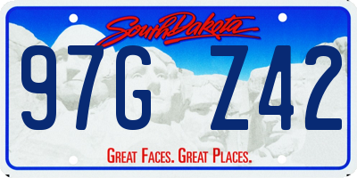 SD license plate 97GZ42