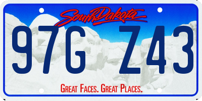SD license plate 97GZ43