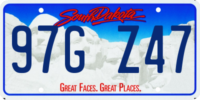 SD license plate 97GZ47