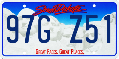 SD license plate 97GZ51