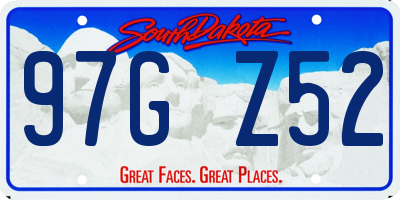 SD license plate 97GZ52