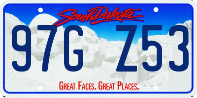 SD license plate 97GZ53