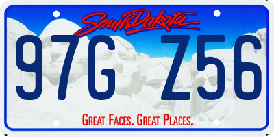 SD license plate 97GZ56